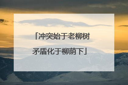 冲突始于老柳树 矛盾化于柳荫下