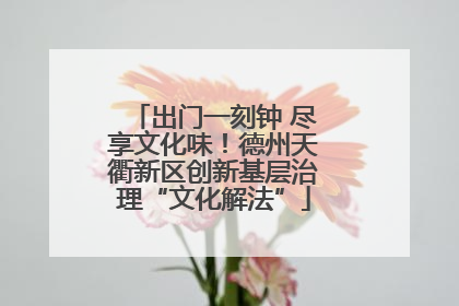 出门一刻钟 尽享文化味！德州天衢新区创新基层治理“文化解法”