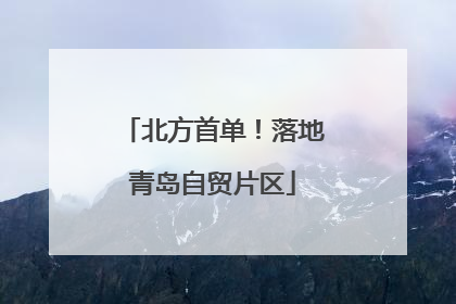 北方首单！落地青岛自贸片区