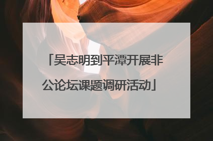 吴志明到平潭开展非公论坛课题调研活动