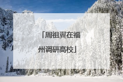 周祖翼在福州调研高校