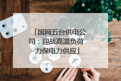 国网五台供电公司：迎战高温负荷 力保电力供应