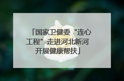 国家卫健委“连心工程”走进河北新河开展健康帮扶