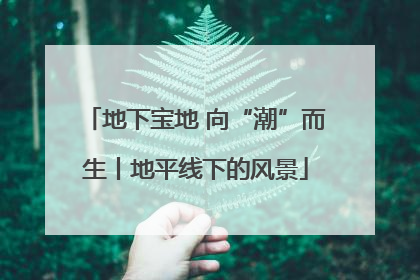地下宝地 向“潮”而生丨地平线下的风景
