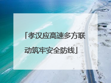 孝汉应高速多方联动筑牢安全防线