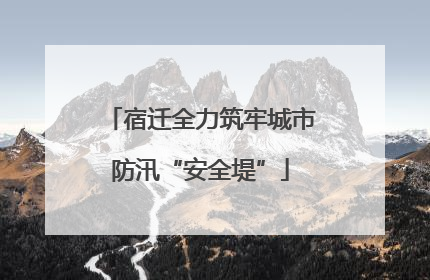 宿迁全力筑牢城市防汛“安全堤”