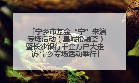 宁乡市基金“宁”来演专场活动（星城投融荟）暨长沙银行千企万户大走访·宁乡专场活动举行