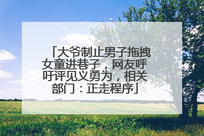 大爷制止男子拖拽女童进巷子，网友呼吁评见义勇为，相关部门：正走程序