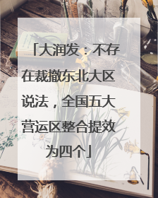大润发：不存在裁撤东北大区说法，全国五大营运区整合提效为四个