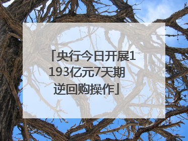 央行今日开展1193亿元7天期逆回购操作