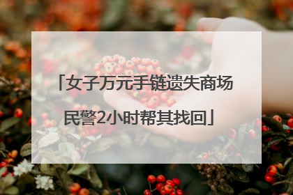 女子万元手链遗失商场 民警2小时帮其找回