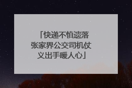 快递不慎遗落 张家界公交司机仗义出手暖人心