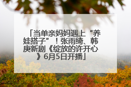 当单亲妈妈遇上“养娃搭子”！张雨绮、韩庚新剧《绽放的许开心》6月5日开播