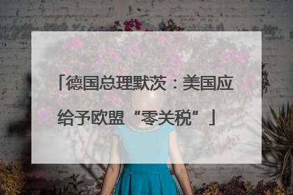 德国总理默茨：美国应给予欧盟“零关税”