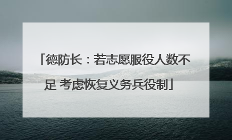 德防长：若志愿服役人数不足 考虑恢复义务兵役制