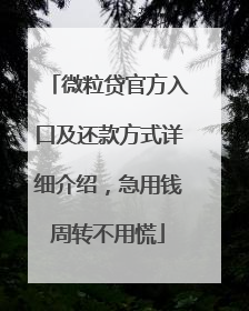 微粒贷官方入口及还款方式详细介绍，急用钱周转不用慌