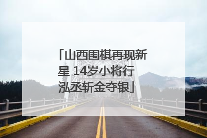 山西围棋再现新星 14岁小将行泓丞斩金夺银