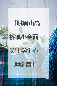 峨眉山高桥镇小全面关注学生心理健康