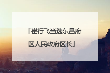 崔行飞当选东昌府区人民政府区长
