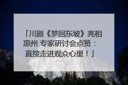 川剧《梦回东坡》亮相惠州 专家研讨会点赞：直接走进观众心里！