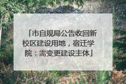市自规局公告收回新校区建设用地，宿迁学院：需变更建设主体