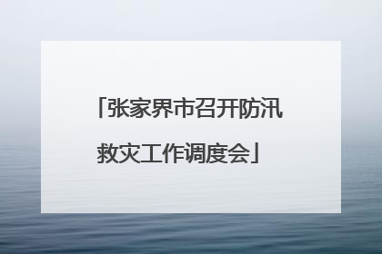 张家界市召开防汛救灾工作调度会