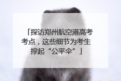 探访郑州航空港高考考点，这些细节为考生撑起“公平伞”