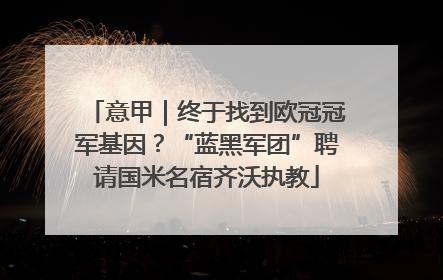 意甲｜终于找到欧冠冠军基因？“蓝黑军团”聘请国米名宿齐沃执教