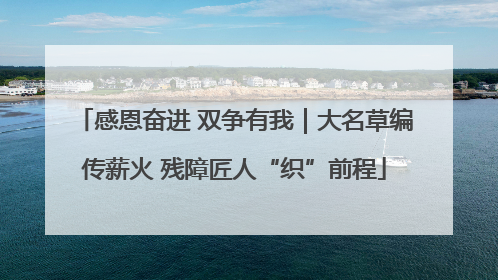 感恩奋进 双争有我｜大名草编传薪火 残障匠人“织”前程