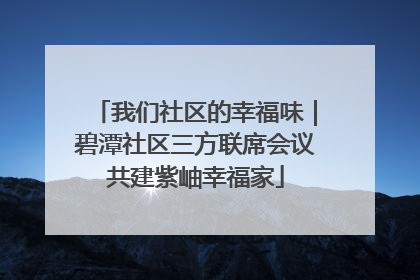 我们社区的幸福味｜碧潭社区三方联席会议共建紫岫幸福家