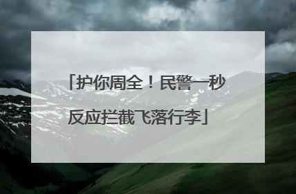 护你周全！民警一秒反应拦截飞落行李