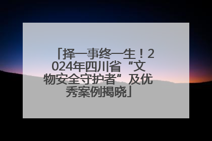 择一事终一生！2024年四川省“文物安全守护者”及优秀案例揭晓