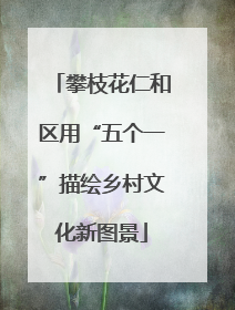 攀枝花仁和区用“五个一”描绘乡村文化新图景
