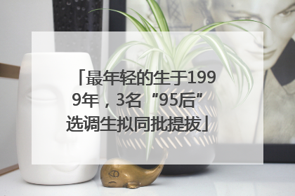 最年轻的生于1999年，3名“95后”选调生拟同批提拔