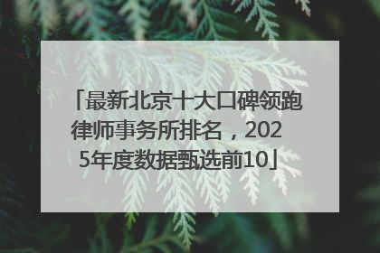 最新北京十大口碑领跑律师事务所排名，2025年度数据甄选前10