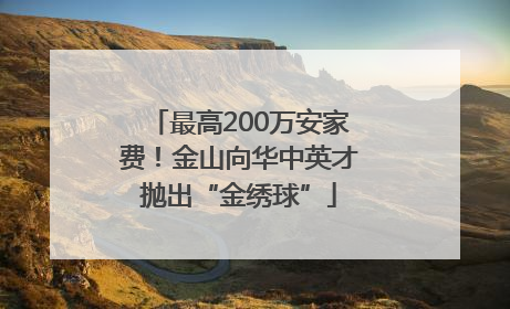 最高200万安家费！金山向华中英才抛出“金绣球”