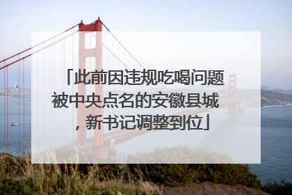 此前因违规吃喝问题被中央点名的安徽县城，新书记调整到位