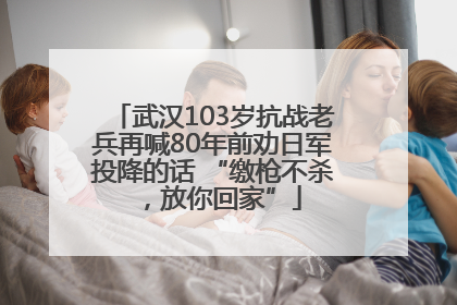 武汉103岁抗战老兵再喊80年前劝日军投降的话 “缴枪不杀，放你回家”