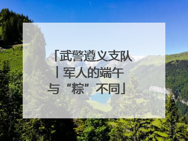 武警遵义支队︱军人的端午 与“粽”不同
