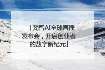 梵智AI全球直播发布会，开启创业者的数字新纪元