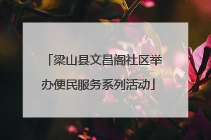 梁山县文昌阁社区举办便民服务系列活动