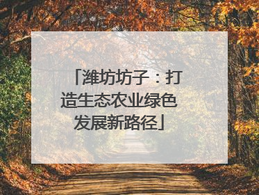 潍坊坊子：打造生态农业绿色发展新路径