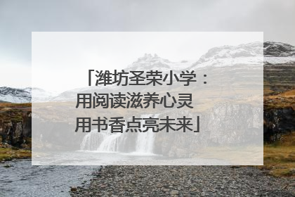 潍坊圣荣小学：用阅读滋养心灵 用书香点亮未来
