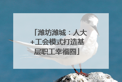 潍坊潍城：人大+工会模式打造基层职工幸福圈