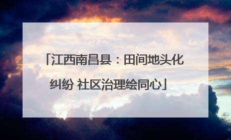 江西南昌县：田间地头化纠纷 社区治理绘同心