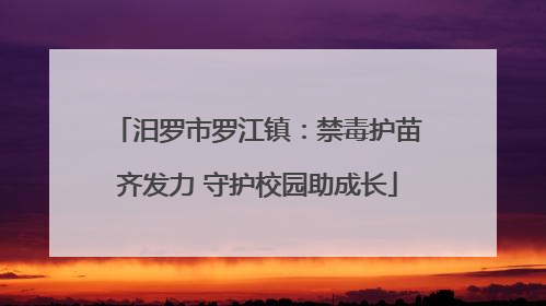 汨罗市罗江镇：禁毒护苗齐发力 守护校园助成长