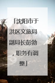 沈阳市于洪区文旅局副局长彭勃，职务有调整