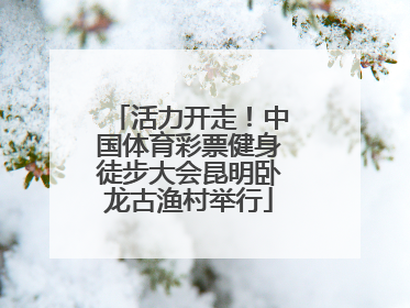 活力开走！中国体育彩票健身徒步大会昆明卧龙古渔村举行