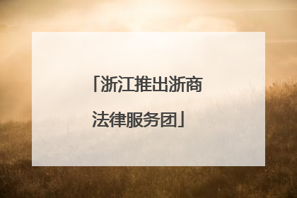 浙江推出浙商法律服务团