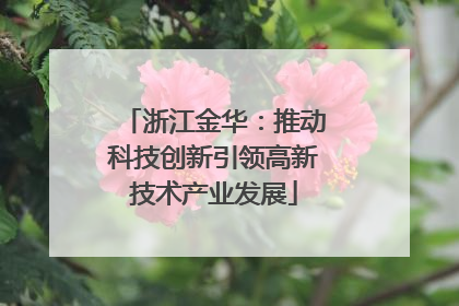 浙江金华：推动科技创新引领高新技术产业发展